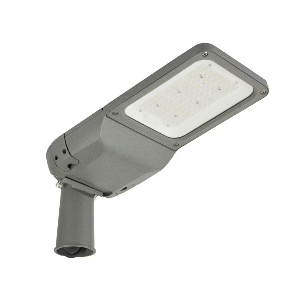 B7 Solar & Mains Dual‑Power Street Light, 90‑180° Adjustable Angle, Integrated Aluminum‑Alloy Structure, Double‑Layer Waterproof Design, 50‑200W